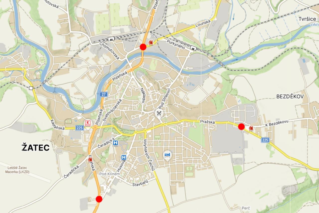 mapa kruhových objezdů a860e