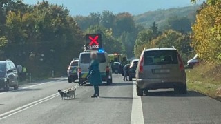 Sobotní nehoda na silnici I/27 pod Krušnými horami. Foto: čtenář