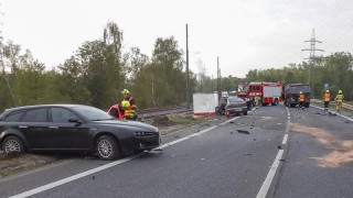 Nehoda u Litvínova. Foto: HZS Ústeckého kraje