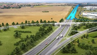 Vizualizace napojení nové části dálnice na křižovatku u Loun. Foto: ŘSD