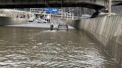 Zatopená protipovodňová vana v Ústí nad Labem v lednu letošního roku. Foto: HZS Ústeckého kraje