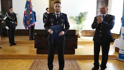 3. místo v kategorii Policista roku 2024 získal major Petr Moule z územního odboru Louny. První místo vyhrál Kamil Marek, který působil jako mluvčí územního odboru Louny. Foto: Policie PČR