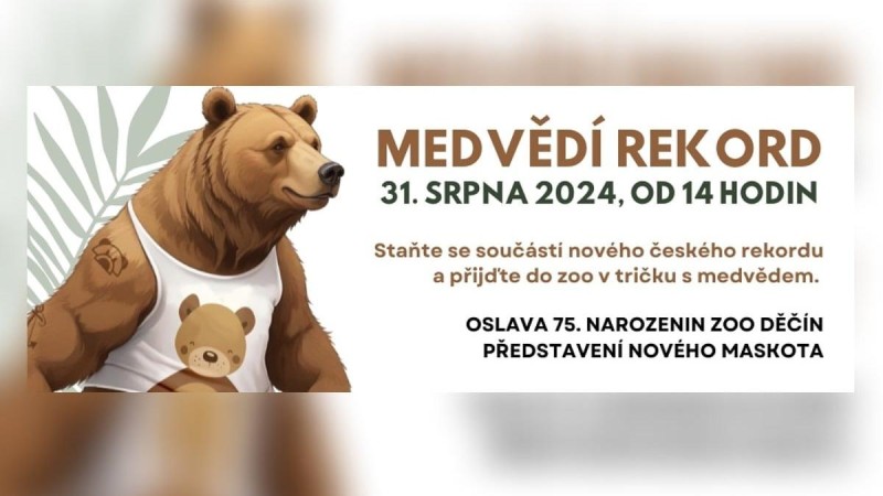 Zoo slaví výročí a chystá medvědí rekord. Zapojíte se? Čeká vás zvýhodněné vstupné. Zdroj: Zoo Děčín