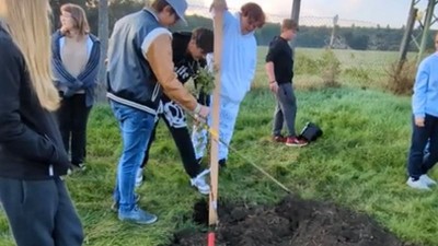 VIDEO: NAPSALI JSTE NÁM: Žáci a učitelé sázeli stromy v Krásném Dvoře