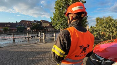 Dnes vyrazí hasiči na Ostravsko i s drony. Budou mapovat povodněmi zasažená území ve 3D