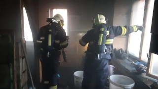 Požár kotelny ve Slavětíně. Foto: HZS Ústeckého kraje