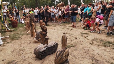 VIDEO: Pohádkový les v Bílině má nové sochy. Pro inspiraci na sympozium přijeli lidé i z Plzeňska