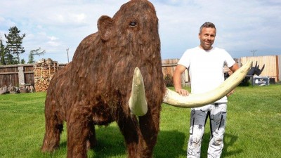 VIDEO: Pod šikovnýma rukama vznikl na zahradě mamut! Baví teď kolemjdoucí a můžete si ho koupit