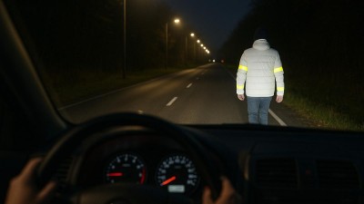 Policisté se zaměřili na chodce. V mlze a tmě nejsou vidět, rozdávali reflexní prvky