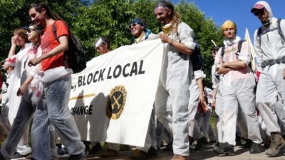 Protestní pochod za ukončení těžby a spalování uhlí v roce 2018. Foto: Oldřich Hájek