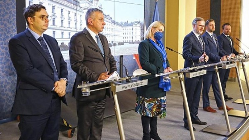 Tisková konference po jednání vlády, 2. března 2022. Foto zdroj: www.vlada.cz 
